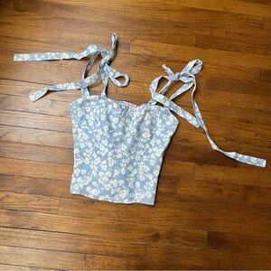 Reformation Sweetheart Neckline Floral Top